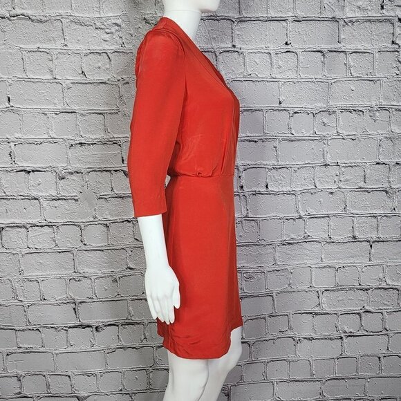 Rebecca Minkoff Red Silk Dress, Women's 6 - Picture 3 of 10